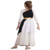 Kvysinly Girls Sleeveless Color Block Asymmetrical Praise Dance Dress Tunic Lyrical Contemporary Ballet Dance Dress Black 16 Years view 2