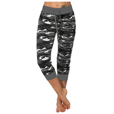 Uillui Cargo Pants Women Bootcut Yoga Workout Cropped Trousers Stretch Waist Athletic Fitness Sweatpants Casual Capri Pants