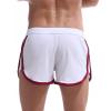 Uillui Mens Bodybuilding Shorts 3 Inch Inseam Drawstring Cotton Sweat Shorts Gym Running Workout Athletic Short with Pockets White view 4