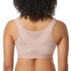 DELIMIRA Women's Front Closure Posture Wireless Back Support Full Coverage Bra Rose Smoked 36B view 1