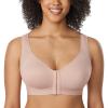 DELIMIRA Women's Front Closure Posture Wireless Back Support Full Coverage Bra Rose Smoked 36B view 2