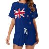 Linkasi New Zealand Flag Ladies Short Sleeve Pullover Casual Sports Homewear Set 3XL view 1