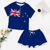 Linkasi New Zealand Flag Ladies Short Sleeve Pullover Casual Sports Homewear Set 3XL view 3