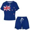 Linkasi New Zealand Flag Ladies Short Sleeve Pullover Casual Sports Homewear Set 3XL view 4