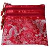 Only My Live Home Portable Large Silk Brocade Multi Zipper Pouch Jewelry Storage Bags for Travel Cosmetic Makeup Packaging 3 Zip Purses (red (pattern random)) view 1