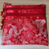 Only My Live Home Portable Large Silk Brocade Multi Zipper Pouch Jewelry Storage Bags for Travel Cosmetic Makeup Packaging 3 Zip Purses (red (pattern random)) view 2