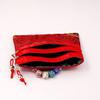 Only My Live Home Portable Large Silk Brocade Multi Zipper Pouch Jewelry Storage Bags for Travel Cosmetic Makeup Packaging 3 Zip Purses (red (pattern random)) view 3
