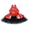 CHICTRY Kids Girls Shiny Sequined Ballet Tutu Dress Modern Jazz Latin Dance Costume Dancewear Red with Bow 8 Years view 3