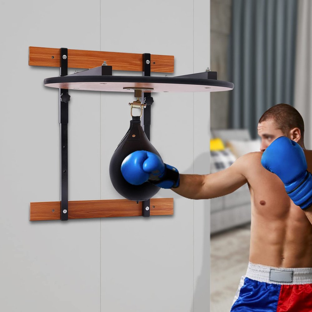 Speed Bag Platform Kit Hi-Impact Adjustable Speed Bag Platform Heavy Duty Boxing Training Equipment Wall Mount Professional Fitness Ball Boxing Reaction Training Kit Speed Bag Platform Set