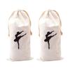 Angoily Shoe Bag 2PCS Ballet Shoe Bags for Girls Canvas Drawstring Storage for Pointe Dance for Easy Organization and Transport of Ballet Dance Supplies for Travel view 1