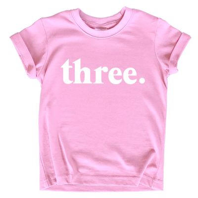 3rd Birthday Girl Outfit 3 Year Old Girls Shirt Three Shirts 3t Toddler Third (as1, Age, 4_Years, White on Pink)