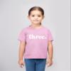 3rd Birthday Girl Outfit 3 Year Old Girls Shirt Three Shirts 3t Toddler Third (as1, Age, 4_Years, White on Pink) view 2