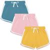 BOOPH 3Pc Girls Athletic Shorts Active Running Dolphin Shorts 12-14 Years Green Pink Yellow view 1