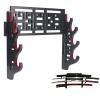 GUIIYLGG Sword Holder Katana Wall Mount - 4 Tier Velvet Padded Katana Stand Samurai Rack Samurai Sword Display Rack Wand Wakizashi Sword Stand Display view 1