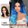 WIGER Long Blue Wavy Wigs for Women Ombre Blue Body Wave Mermaid Hair Wigs Long Curly Synthetic Hair for Daily or Cosplay view 4