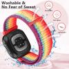 Bcuckood Nylon Loop Compatible with Fitbit Sense 2/Fitbit Sense/Fitbit Versa 4/Fitbit Versa 3 Bands, Women Men Soft Nylon Adjustable Breathable Strap Solo Loop Replacement Wristband view 2