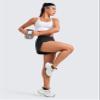 CRZ YOGA Mid Waisted Split Running Shorts for Women 4" - Comfy Mesh Liner for Workout Athletic Gym Track Quick Dry Black Small view 3