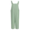 XUETON Womens Casual Loose Bib Capris Pants Baggy Harem Cotton Linen Jumpsuits Lightweight Beach Summer Rompers Overalls with Pockets(Grey,XX-Large) view 3