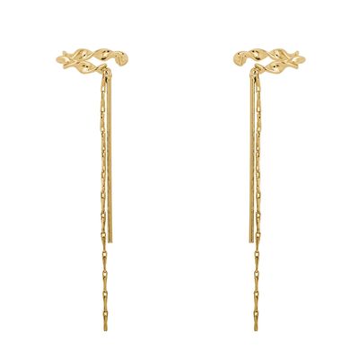 Light Rain Ear Cuff Earrings - EC01, Dangle Wrap Earrings with Tassel for Non Piercing Ears Women