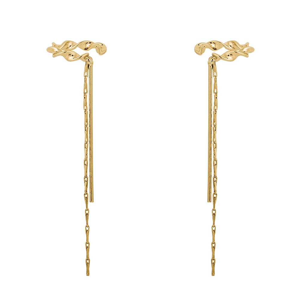 Light Rain Ear Cuff Earrings - EC01, Dangle Wrap Earrings with Tassel for Non Piercing Ears Women