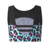 Moily Kids Girls Tie Dye Cutout Back Crop Top Gymnastics/Dance/Workou Sports Bra Cami Shirts Teal Leopard 12 view 2