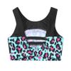 Moily Kids Girls Tie Dye Cutout Back Crop Top Gymnastics/Dance/Workou Sports Bra Cami Shirts Teal Leopard 12 view 4