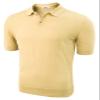 H2H Men's Short Sleeve Polo Sweater Solid Vintage Classic Knit Shirt Lemon US L/Asia XL (CMOSWS003) view 4