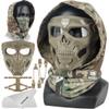 ACTIONUNION Airsoft Mask Full Face Skull Balaclava Face Mask Men Skeleton Mask Tactical Protective Paintball Mask Cosplay Costume (Tan)