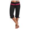 XUETON Womens Capris Yoga Sweatpants Elastic Waist Drawstring Loose Workout Joggers Comfy Casual Lounge Cropped Pants(Black,XX-Large) view 1
