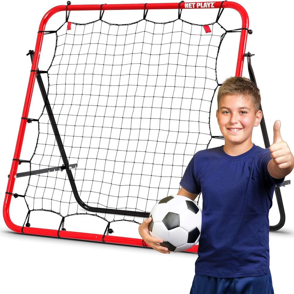 Soccer Rebounder, Kickback Rebound Net 3.3X3.3FT - Football Training Gifts, Aids & Equipment for Kids, Teens & All Ages, Portable, 6 Adjustable Angles
