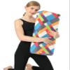 Aozora Yoga Bolster Pillow for Restorative Support & Meditation - 8-Feet with Carry Handle & Yoga Strap - Plaid view 1