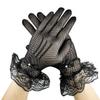 Milaloko Women Short Lace Gloves Elegant Bridal Wrist Gloves for Wedding Tea 1950's Party Costume Favors (Black) view 1