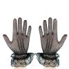 Milaloko Women Short Lace Gloves Elegant Bridal Wrist Gloves for Wedding Tea 1950's Party Costume Favors (Black) view 2