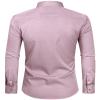 Alimens & Gentle Men's Light Pink Dress Shirt Slim Fit Long Sleeve Stain Shield Button Down Shirts Wedding Party S view 3
