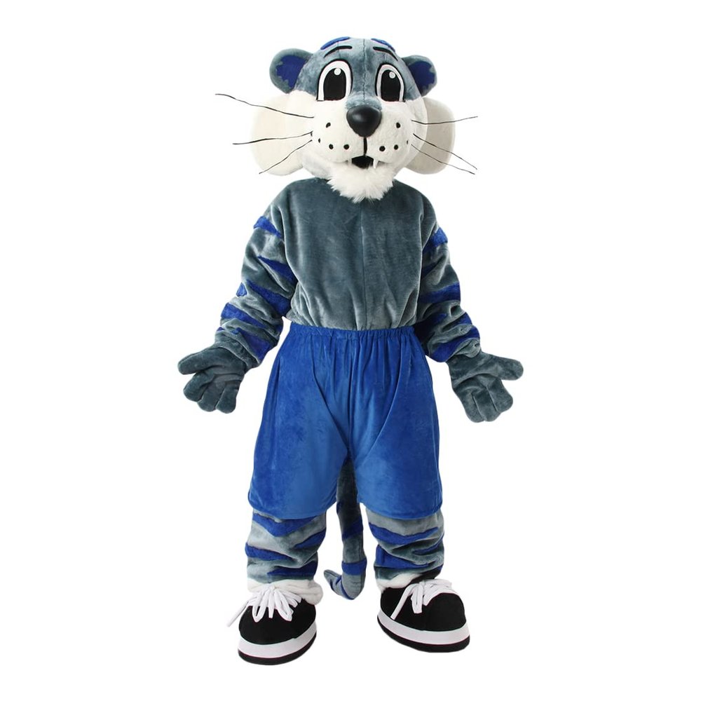 Gray Tiger Costume Mascot Cartoon Cosplay Party For Adult