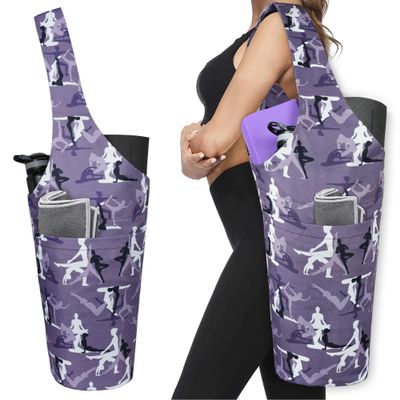 BagYG Yoga Mat Bag - Long Tote with Pockets Holds More Accessories Fit Most Size Mats Purple Camo Carrier, 37/''x15.5/'', BagYG-31065325