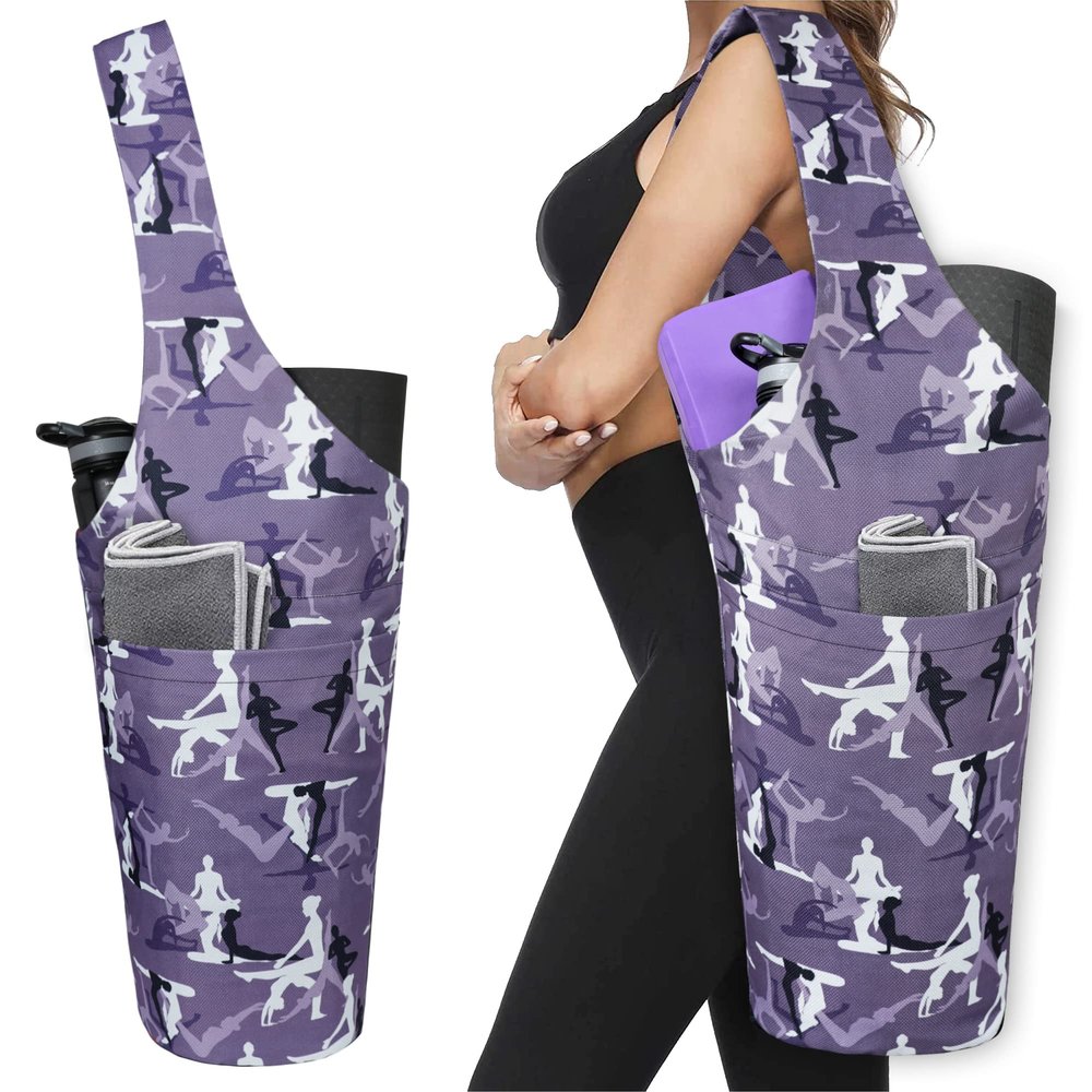 BagYG Yoga Mat Bag - Long Tote with Pockets Holds More Accessories Fit Most Size Mats Purple Camo Carrier, 37/''x15.5/'', BagYG-31065325