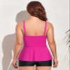 coastal rose Womens Flowy Tankini Tops Only Twist V Neck Tankini Swimsuits Draped Shirred Bathing Suit Tops with Ruffle Hem US6 Hot Pink view 3