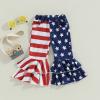 LAGKIYOJ Fourth 4th of July Toddler Baby Girl Clothes Star Stripe Elastic Waist Bell Bottoms Layered Flare Pants Trousers (Star Stripe Print Flare Pants,1-2T) view 2