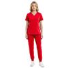 M&M SCRUBS Womens Jogger Scrub Set 4-Way Stretch V-Neck Nurse Scrubs Top & Pants (Red, XX-Large) view 1