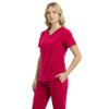 M&M SCRUBS Womens Jogger Scrub Set 4-Way Stretch V-Neck Nurse Scrubs Top & Pants (Red, XX-Large) view 2