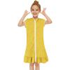 Little Girls Swim Cover Up Kids Swimsuit Coverup Zip Up Beach Bathing Suit Hooded Bathrobe Baby (Yellow, 10-11 Years) view 1