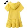 Little Girls Swim Cover Up Kids Swimsuit Coverup Zip Up Beach Bathing Suit Hooded Bathrobe Baby (Yellow, 10-11 Years) view 2