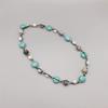 10mm Gray Picasso Jasper Stone Turquoise Necklace 8-9mm White Pearl Silk Cord Rope Trendy Choker 18" view 4