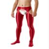 TiaoBug Mens Compression Long Pants Bulge Pouch Tights Trousers Seamless Underpants Red A X-Large view 3