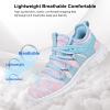 AOE Womens Fashion Walking Running Shoes Ultra Lightweight Breathable Mesh Tennis Shoes Non Slip Athletic Workout Gym Sneakers Blue Pink Lace 9.5women / 8.5men view 2