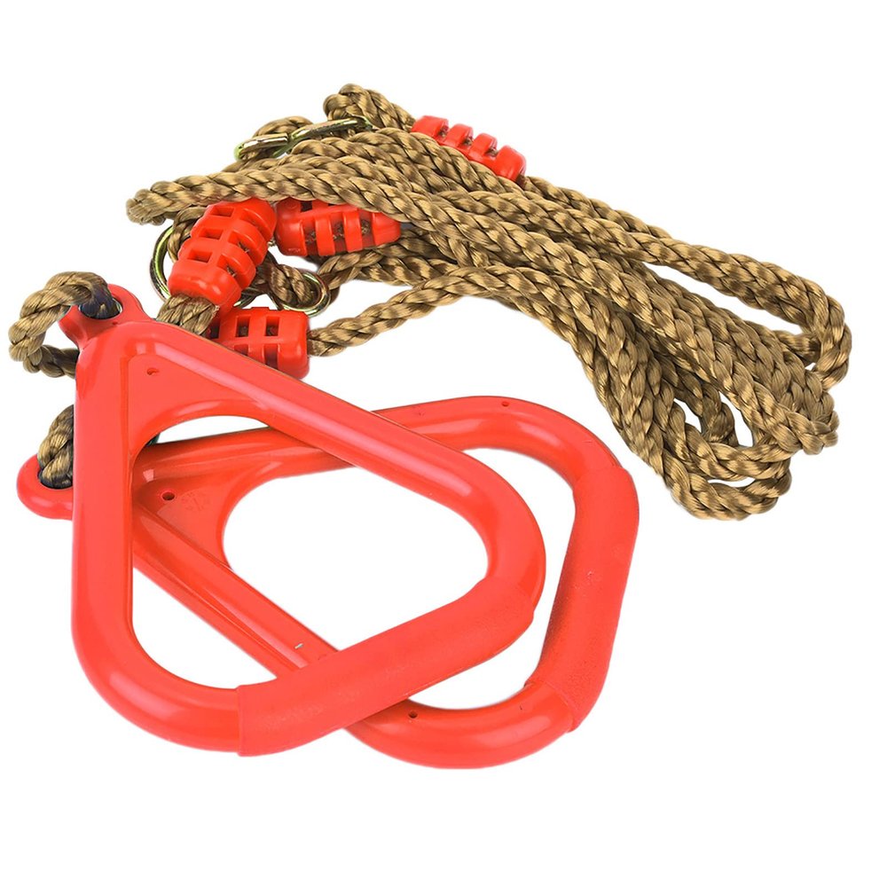 Yuecoom Gymnastic Ring, 300kg Load Bearing Adjustable Plastic Children Swing Ring, Sports Hanging Ring with Rope for Gym Workout Fitness Exercise (Red)