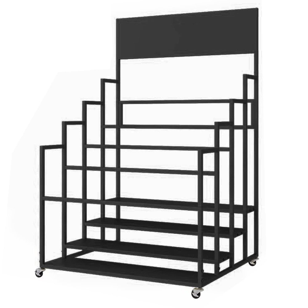 YXXSDP Floor Stand Yoga Mat Storage Rack, Commercial Gym 4-Tier Exercise Mats Organizer Holder, Hold 20 Foam Roller, Easy to Install (Color : Black)