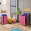 YXXSDP Floor Stand Yoga Mat Storage Rack, Commercial Gym 4-Tier Exercise Mats Organizer Holder, Hold 20 Foam Roller, Easy to Install (Color : Black) view 2
