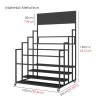 YXXSDP Floor Stand Yoga Mat Storage Rack, Commercial Gym 4-Tier Exercise Mats Organizer Holder, Hold 20 Foam Roller, Easy to Install (Color : Black) view 3